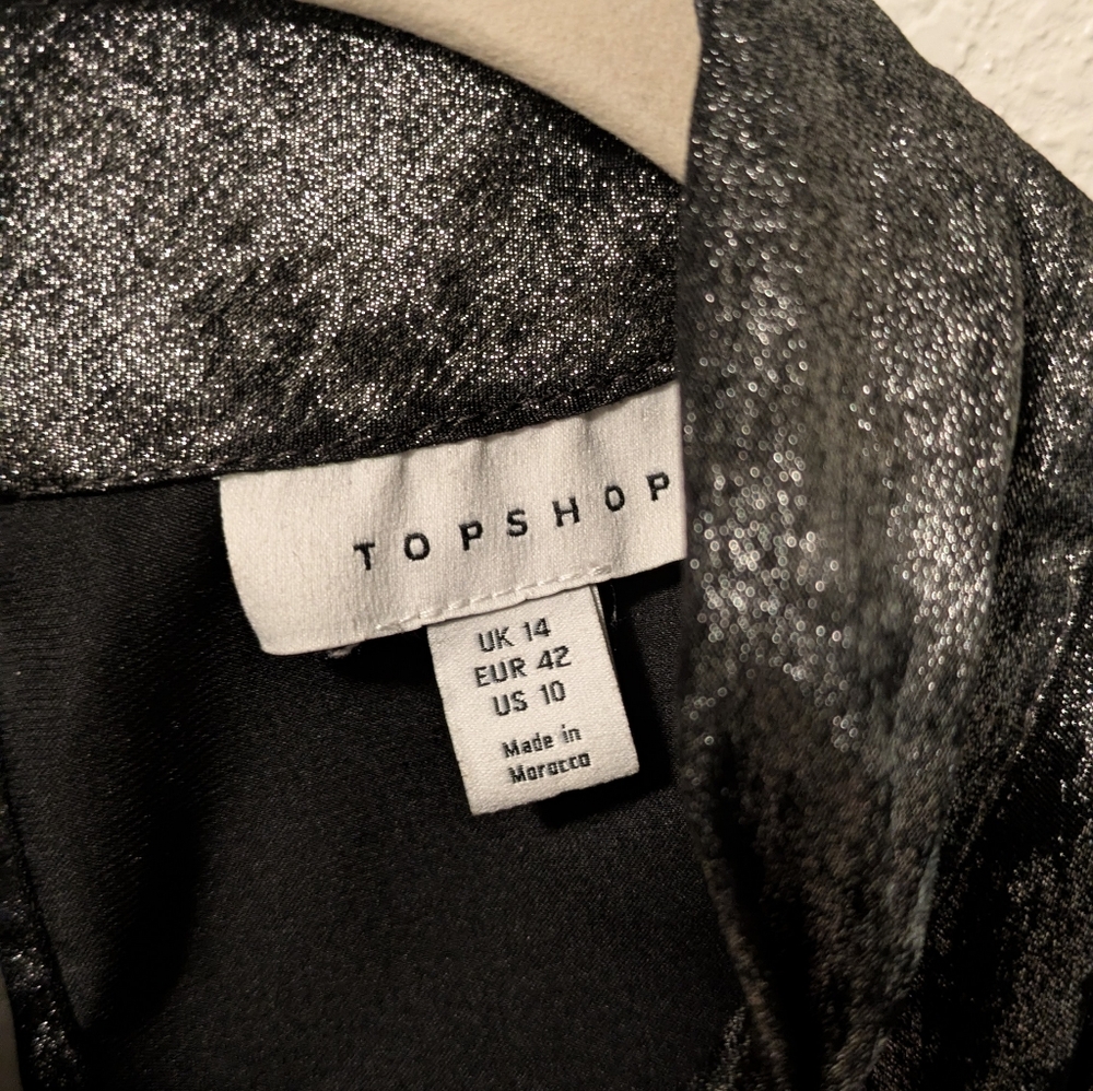 Top Shop Shimmering Black Long Sleeve Top - Picture 6 of 6